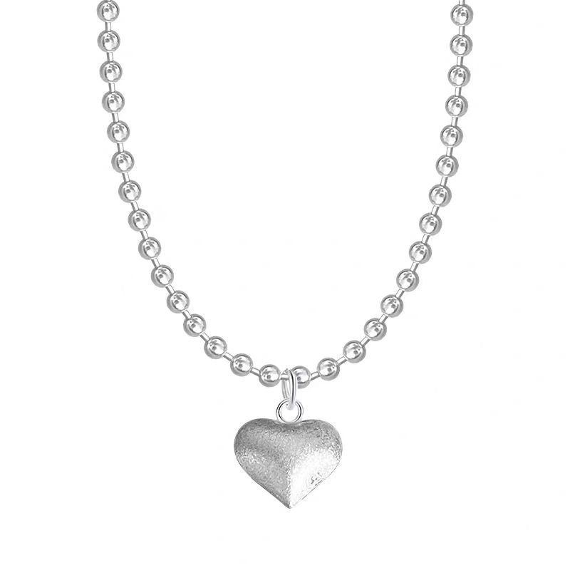 Women's Korean-style Simple Brushed Heart Necklace