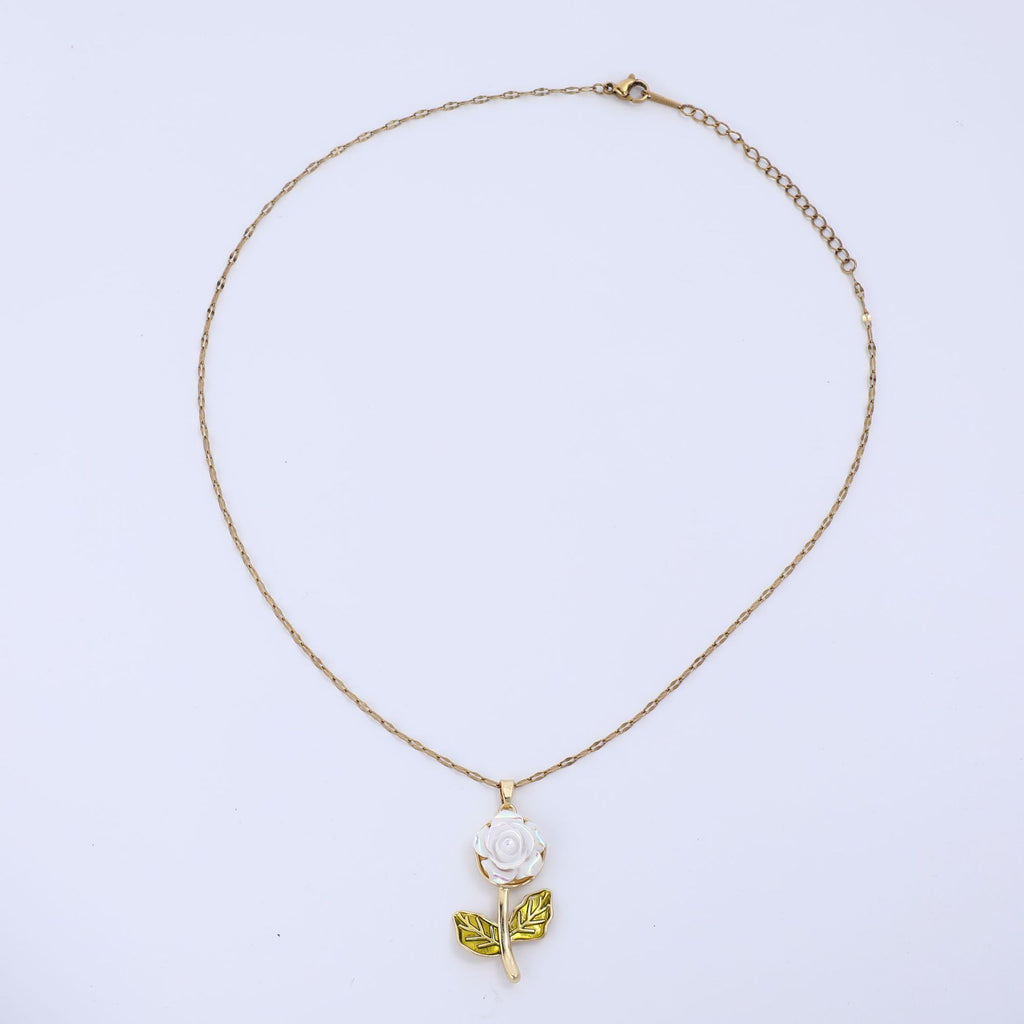 Baroque Rose Pendant Necklace