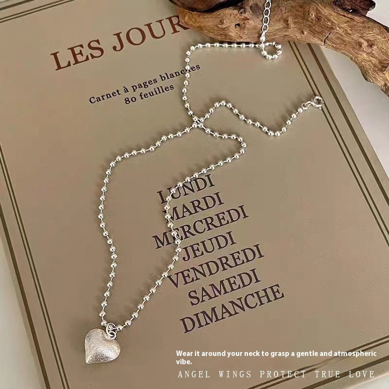 Women's Korean-style Simple Brushed Heart Necklace