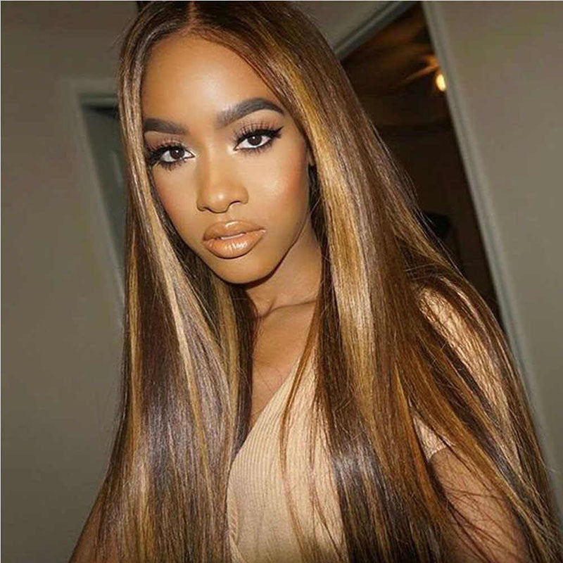 Mid-length straight hair brown