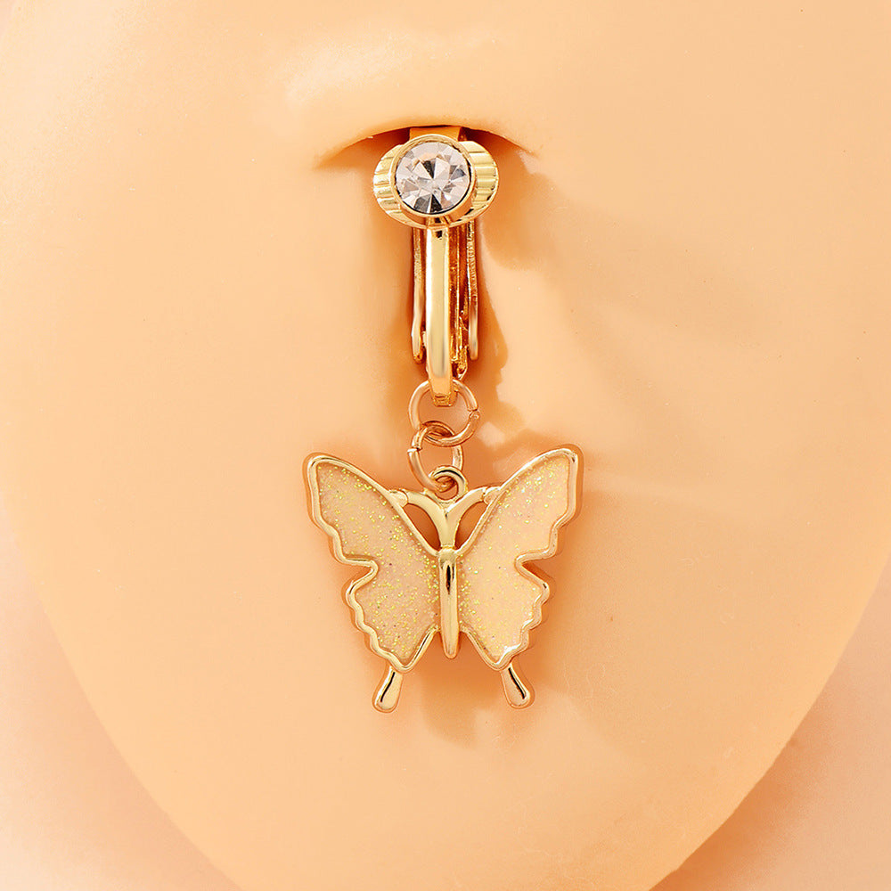 Non-perforated Butterfly Belly Ring