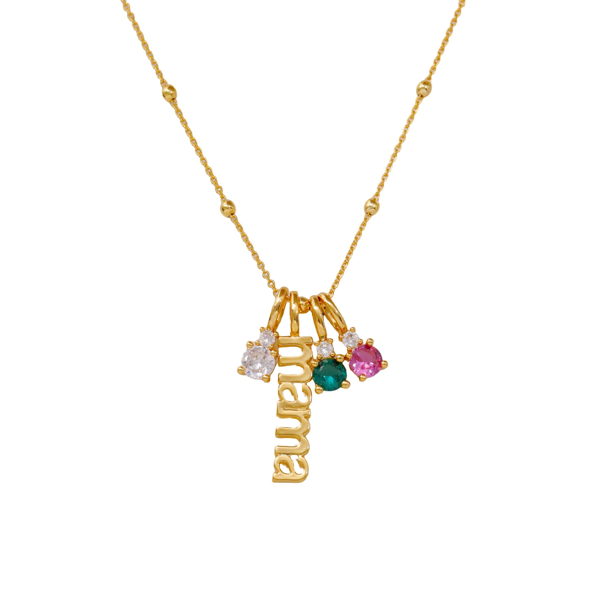 Letter Tag Zircon Pendant Necklace For Women
