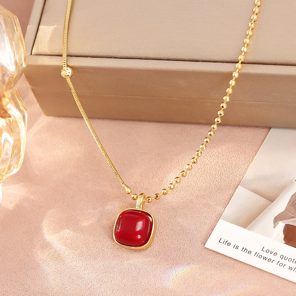 Light Luxury Square Sugar Pearl Necklace For Women