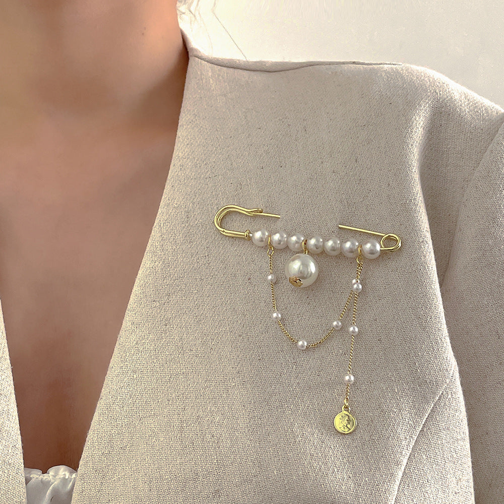 Ins Style Retro All-match Big Pearl Brooch