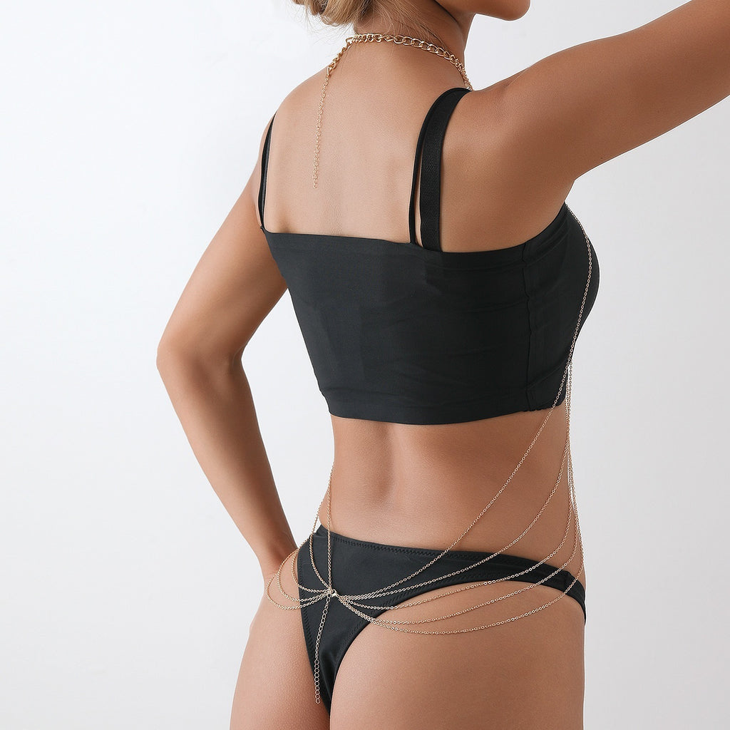 Fashion Creative Multi-layer Cross Body Chains Shop Hot Girl Chest Necklace