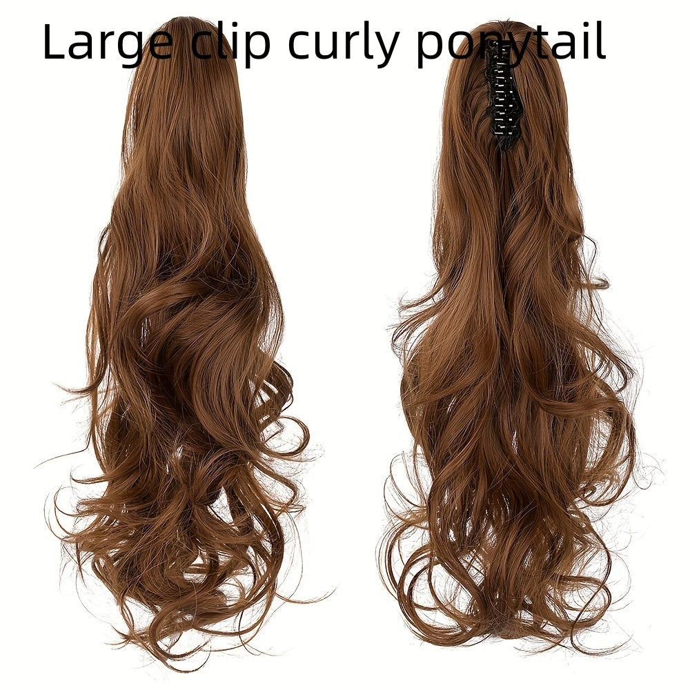 Big Hair Claws Wavy Women's Long Curly Hair High Ponytail Wig