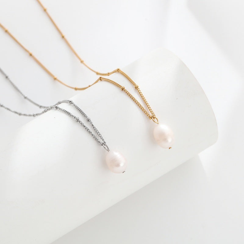 Natural Freshwater Pearl Pendant Necklace For Women