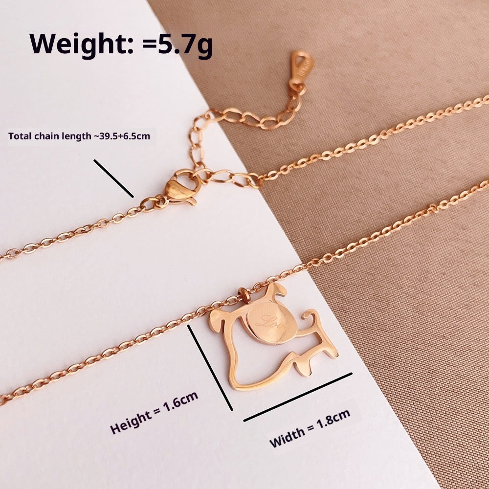 Rose Gold Titanium Steel Clavicle Chain Does Not Fade Necklace
