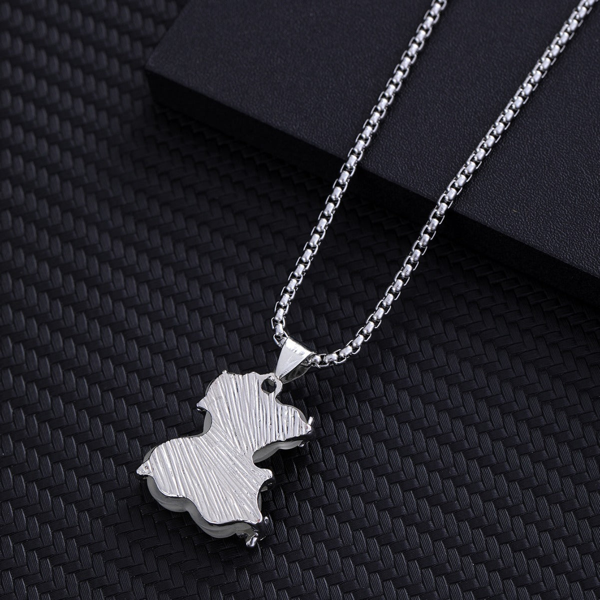 Cute Little Bear Pendant White K-color Alloy Titanium Steel Lock Chain