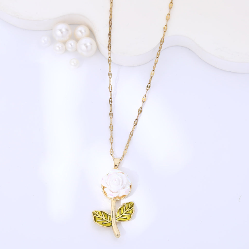 Baroque Rose Pendant Necklace