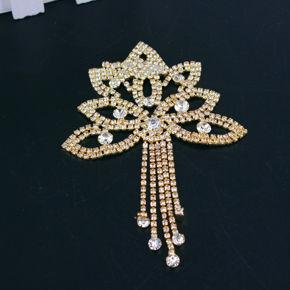Bridal Accessories Crystal Applique Rhinestone Welding Tassel Rhinestone Flower