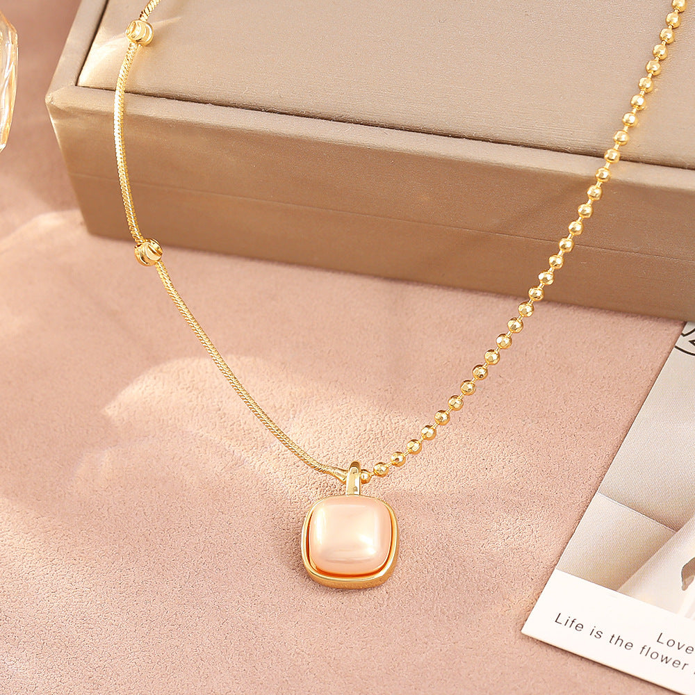 Light Luxury Square Sugar Pearl Necklace For Women