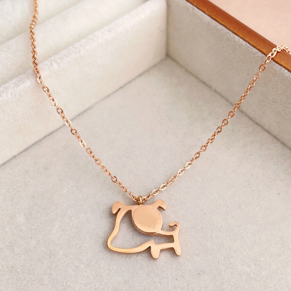 Rose Gold Titanium Steel Clavicle Chain Does Not Fade Necklace