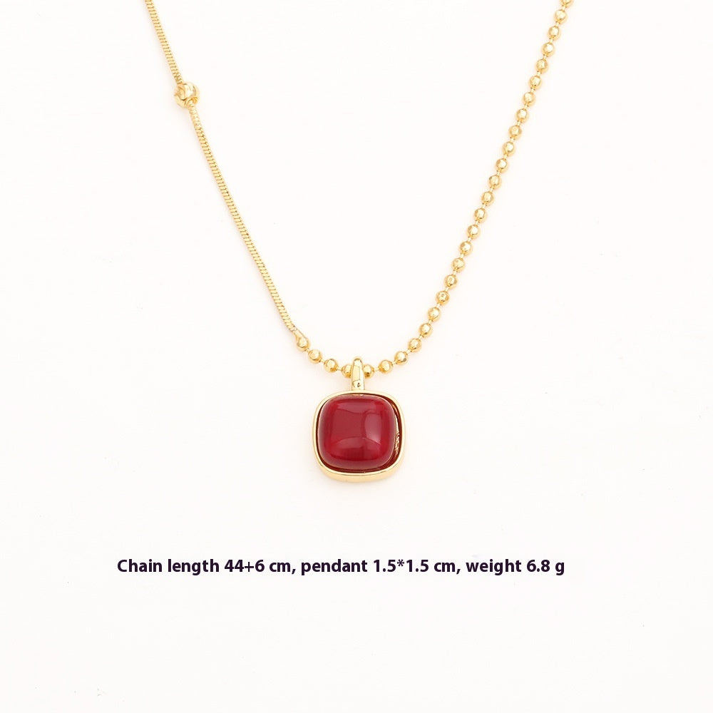 Light Luxury Square Sugar Pearl Necklace For Women