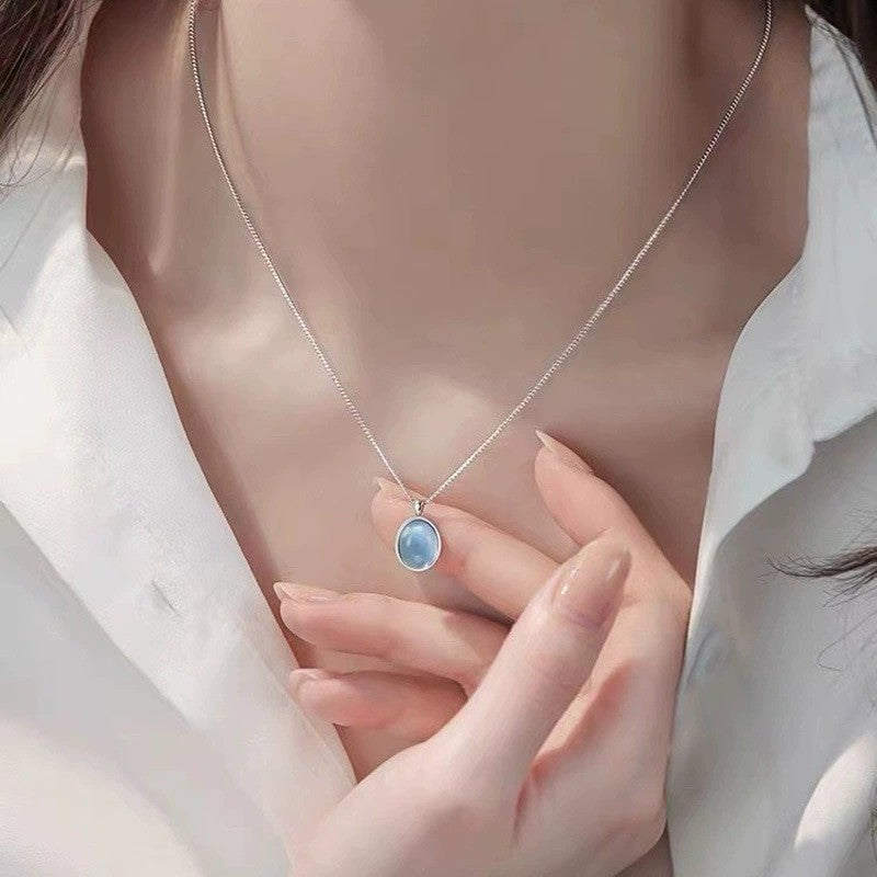 Titanium Steel Necklace Female Niche Design Hot Girl Short Pearl