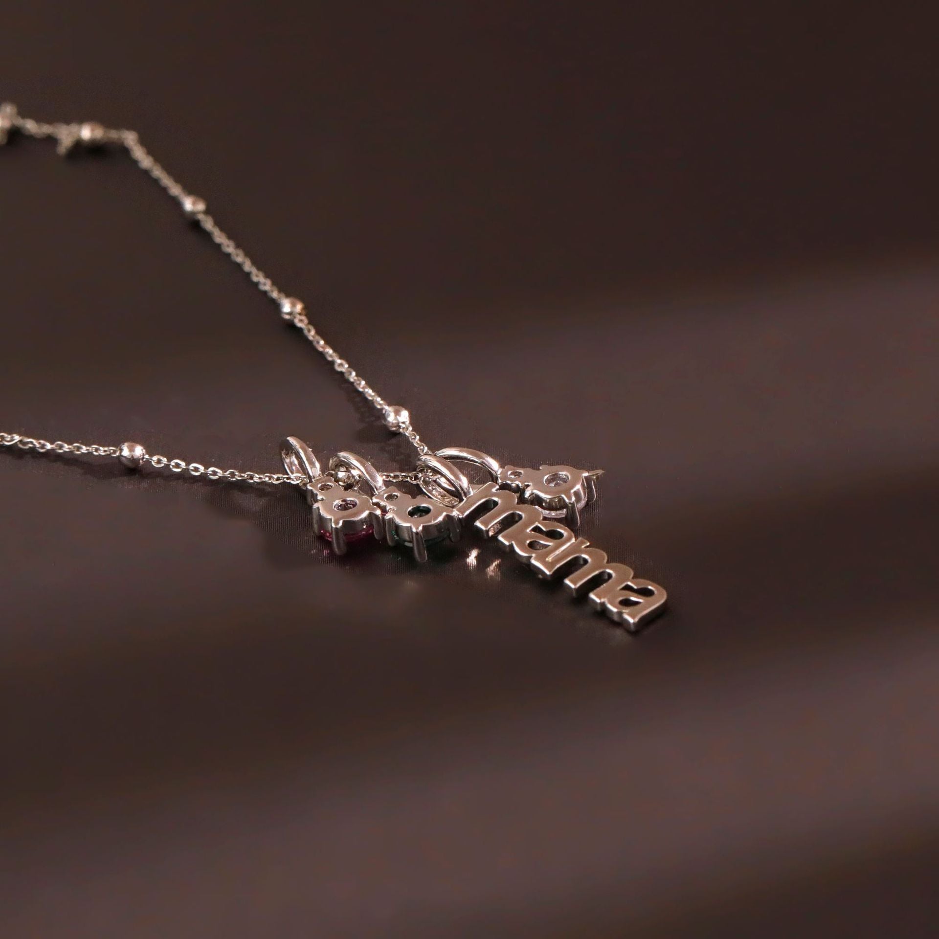 Letter Tag Zircon Pendant Necklace For Women