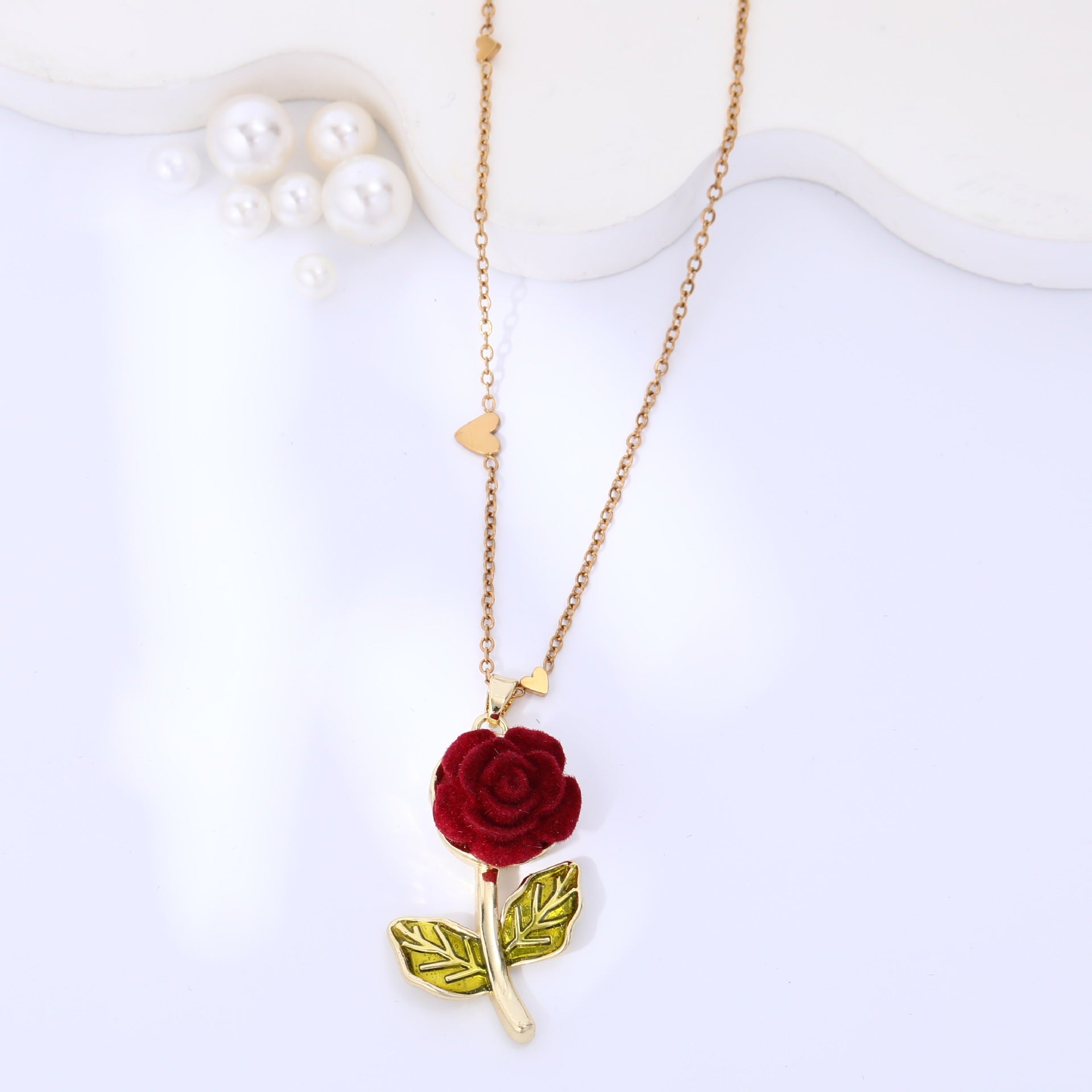 Baroque Rose Pendant Necklace