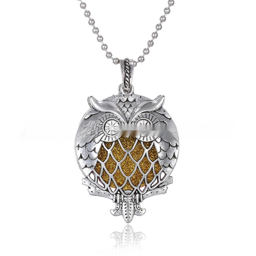 30mm Owl Essential Oil Diffusion Hollow Couple Lucky Tree Magnet Perfume Box Pendant