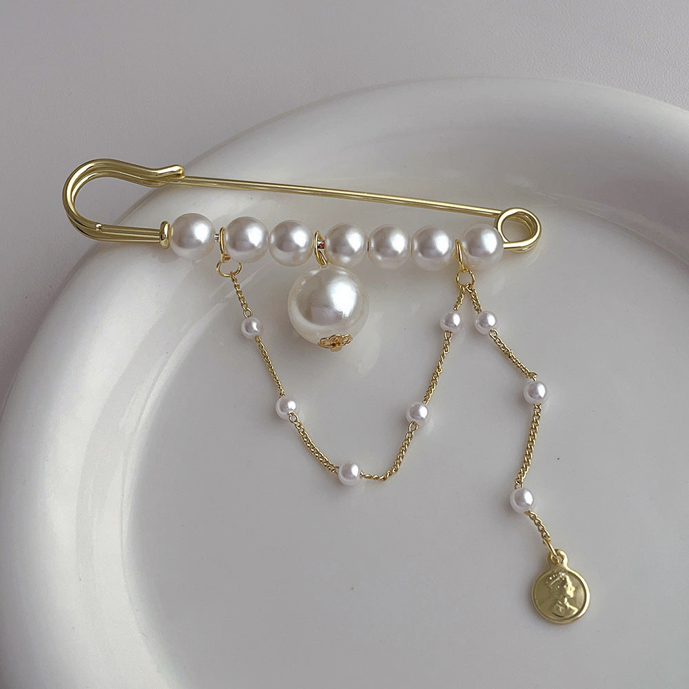 Ins Style Retro All-match Big Pearl Brooch