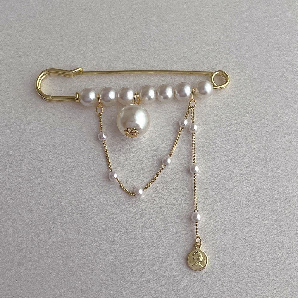 Ins Style Retro All-match Big Pearl Brooch