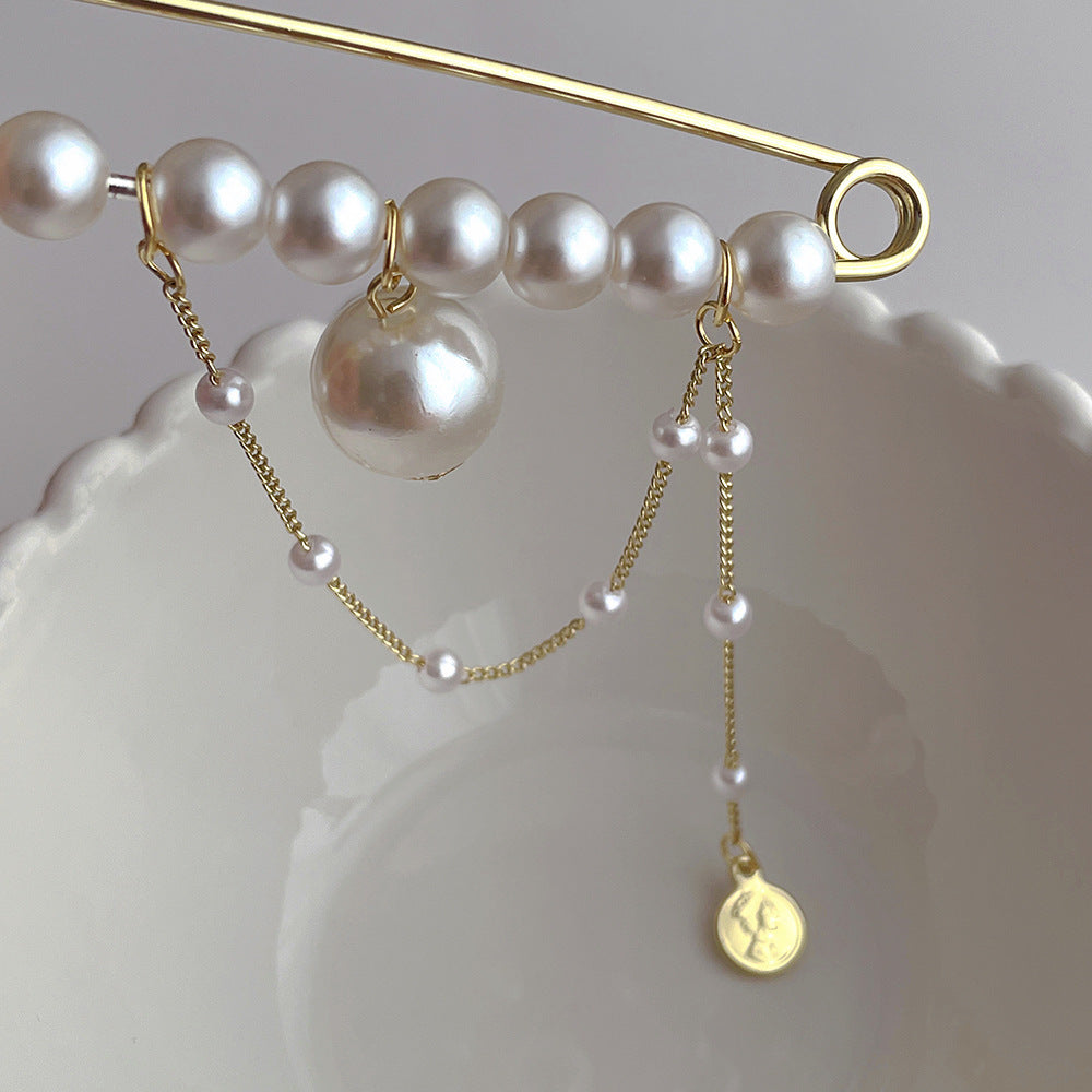 Ins Style Retro All-match Big Pearl Brooch