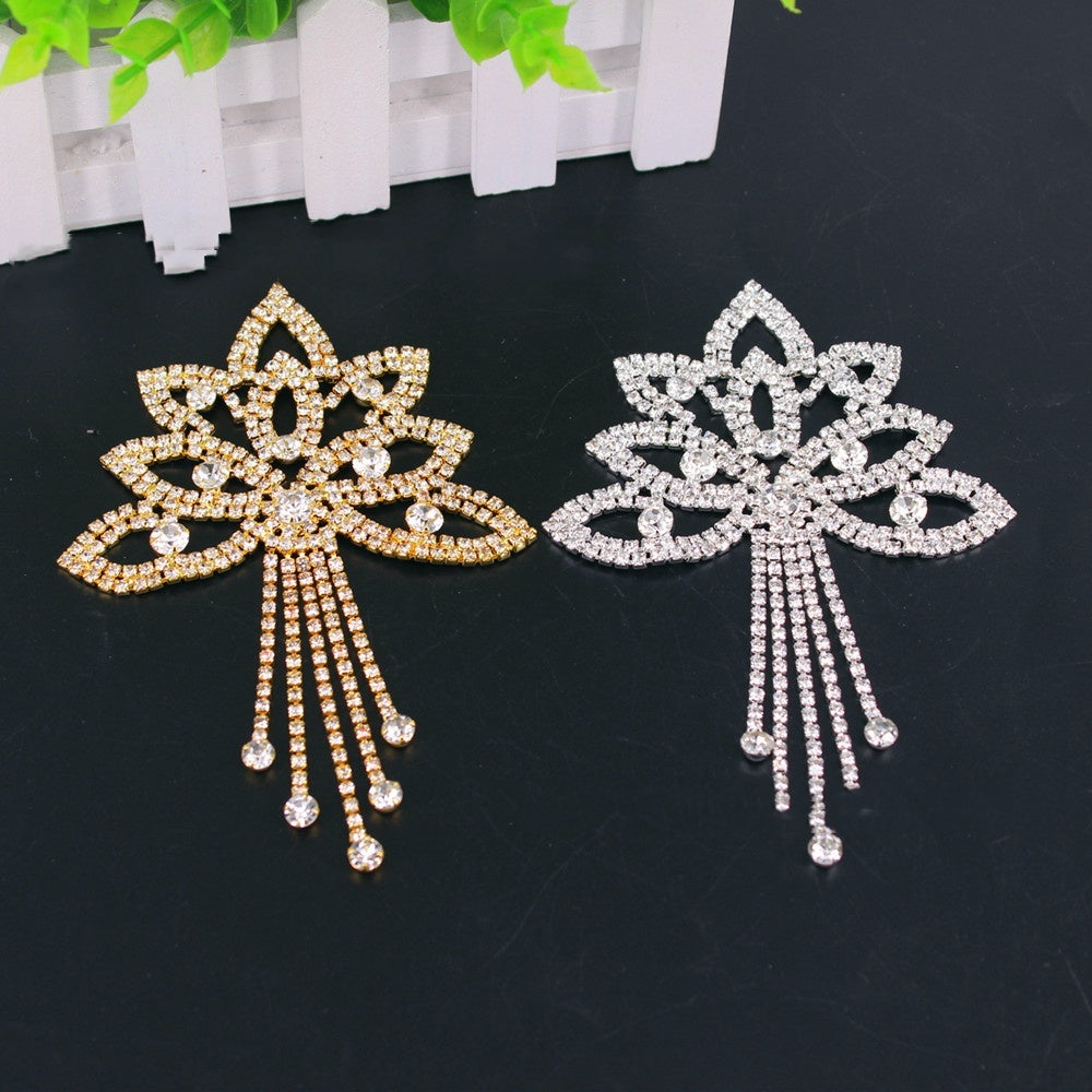 Bridal Accessories Crystal Applique Rhinestone Welding Tassel Rhinestone Flower