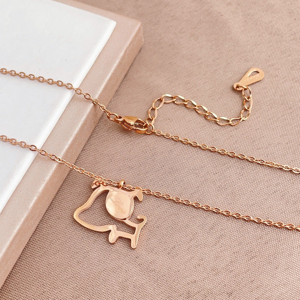 Rose Gold Titanium Steel Clavicle Chain Does Not Fade Necklace