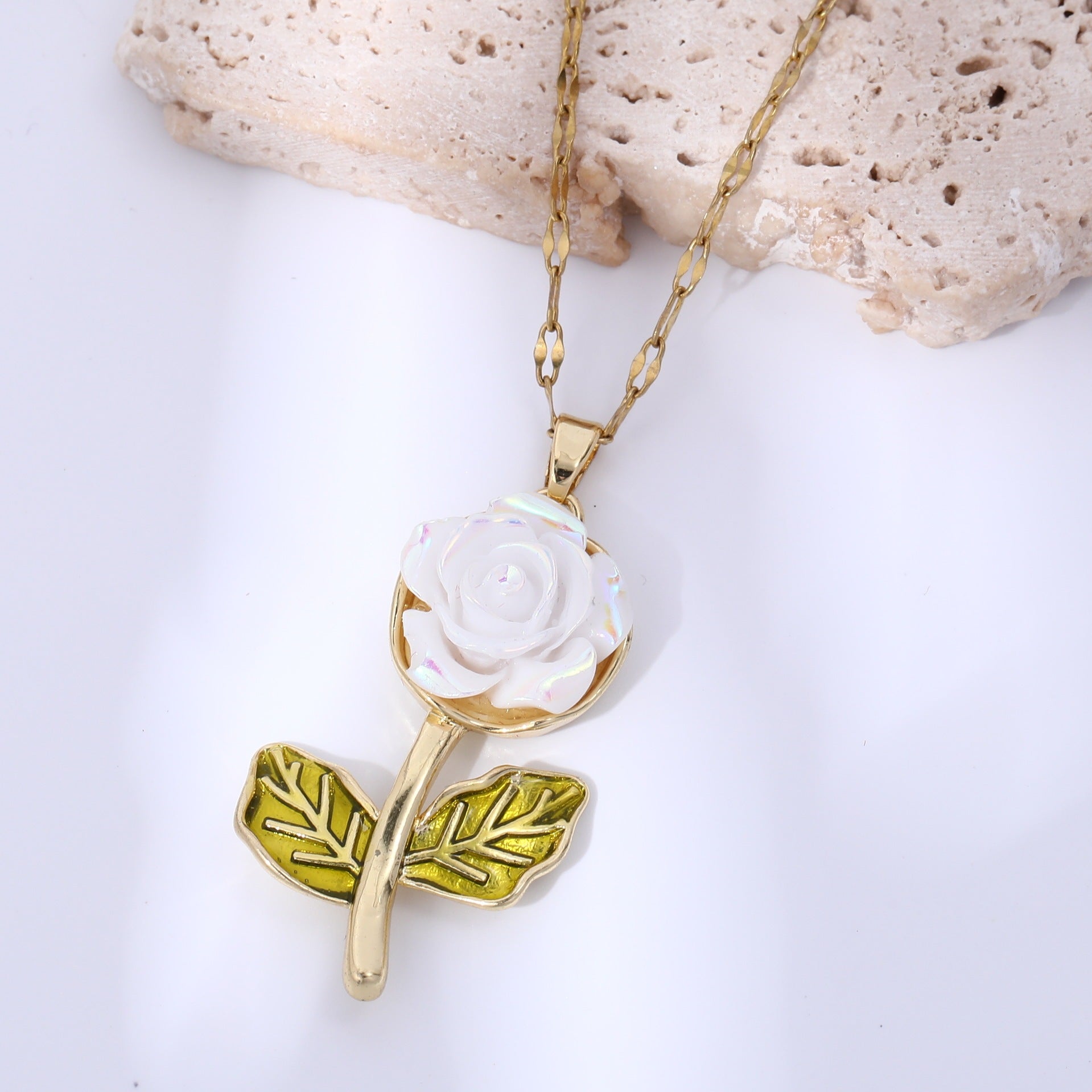 Baroque Rose Pendant Necklace