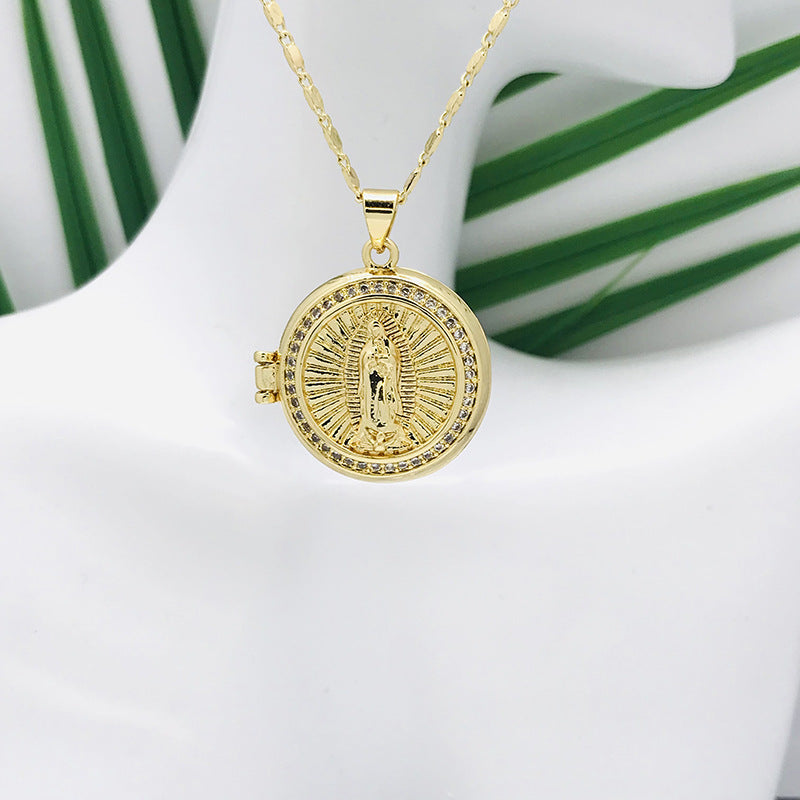 Fashion New Stopwatch Style Virgin Inlaid Accessories Necklace