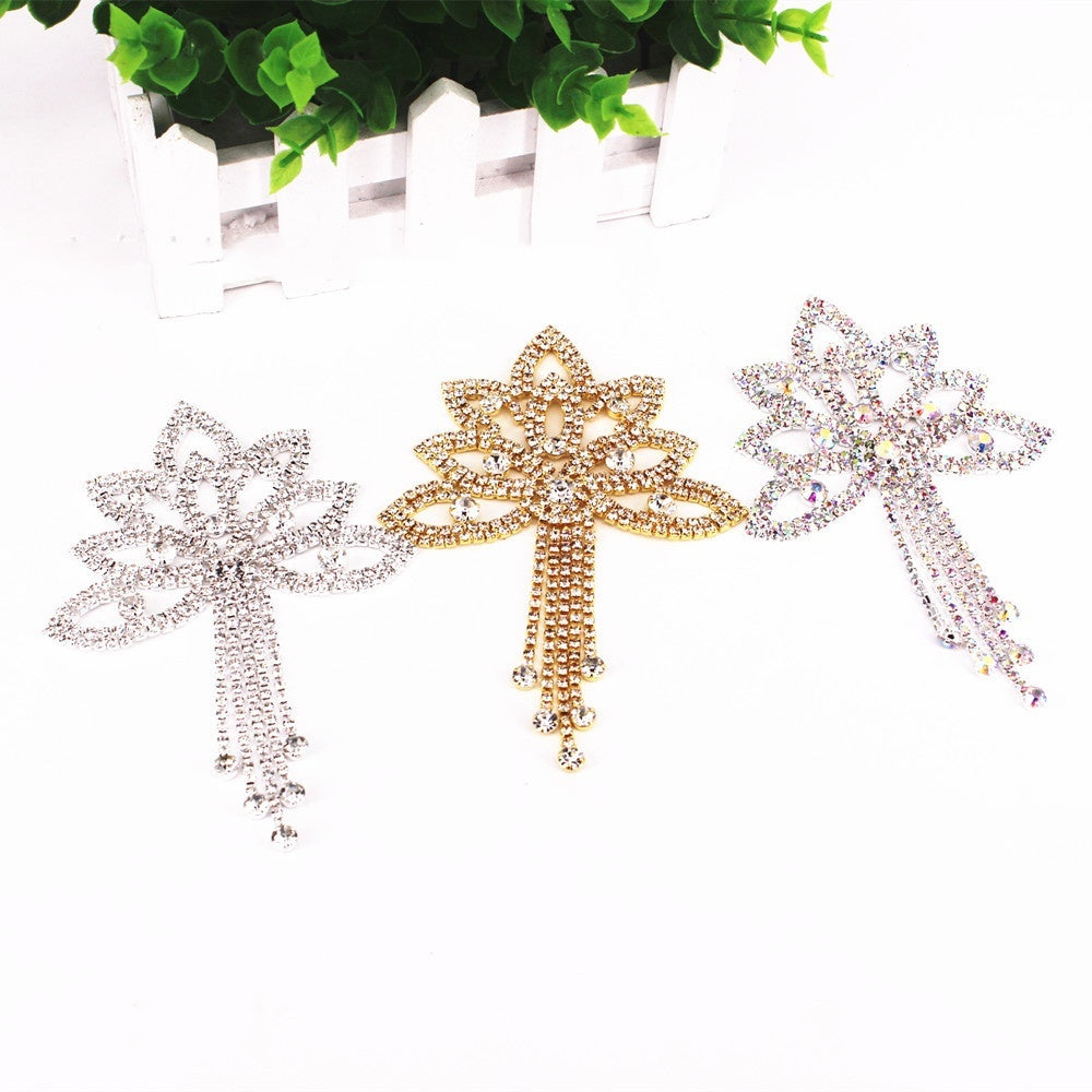 Bridal Accessories Crystal Applique Rhinestone Welding Tassel Rhinestone Flower