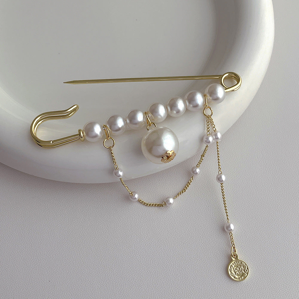 Ins Style Retro All-match Big Pearl Brooch