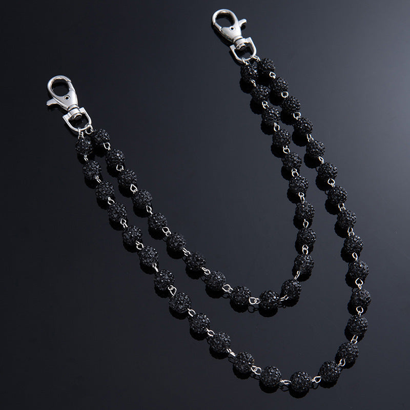 Fashion Premium Diamond Ball Zipper Men's Hip Hop Waist Chain Pendants