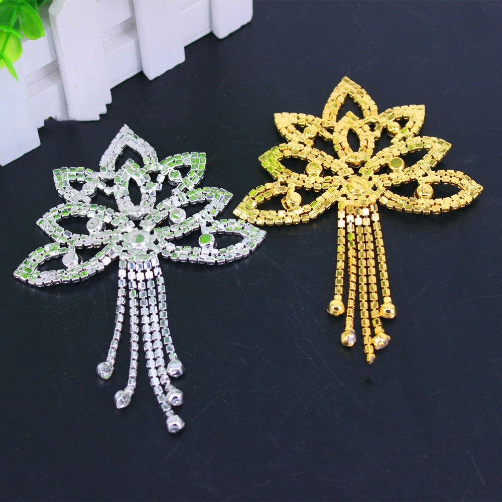 Bridal Accessories Crystal Applique Rhinestone Welding Tassel Rhinestone Flower