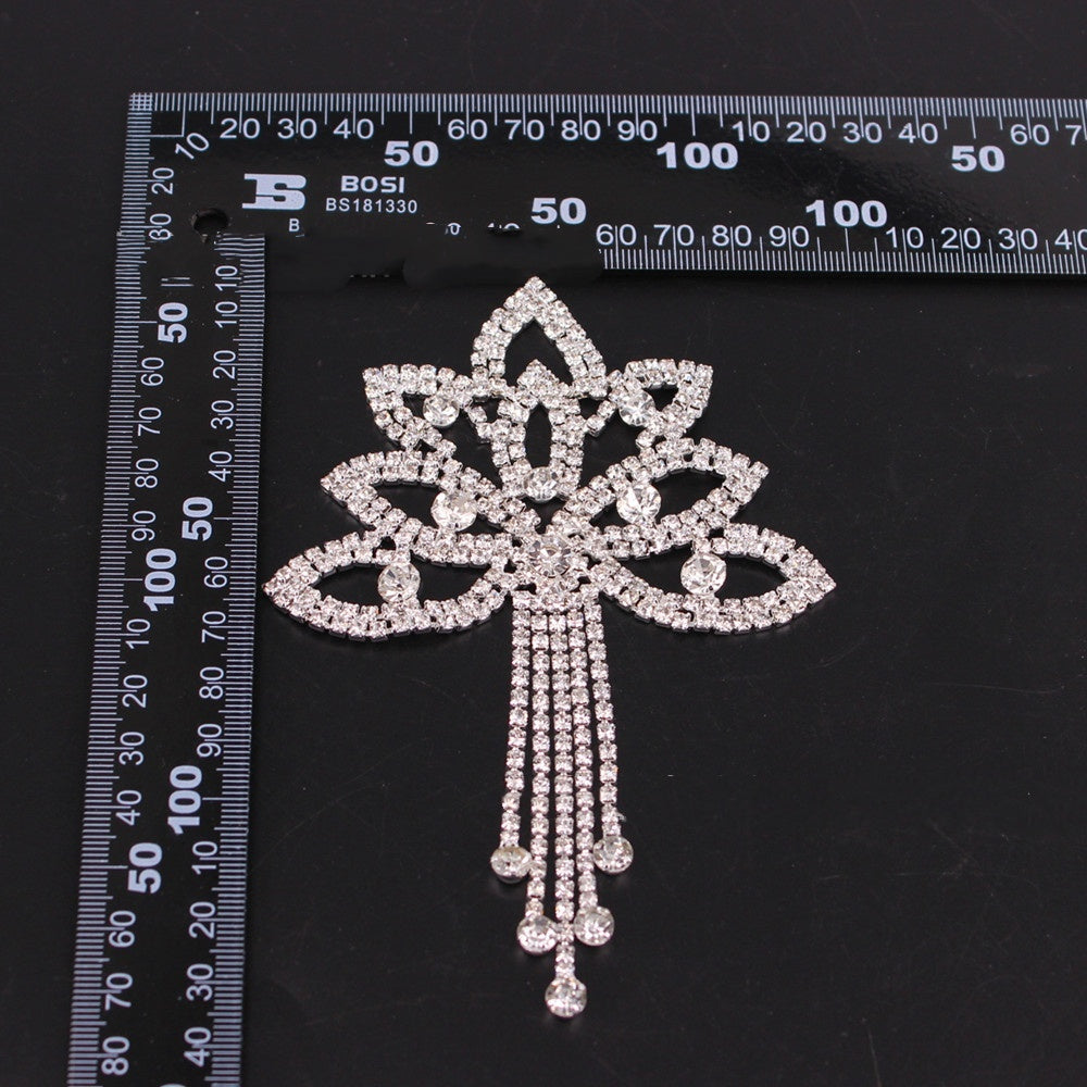 Bridal Accessories Crystal Applique Rhinestone Welding Tassel Rhinestone Flower