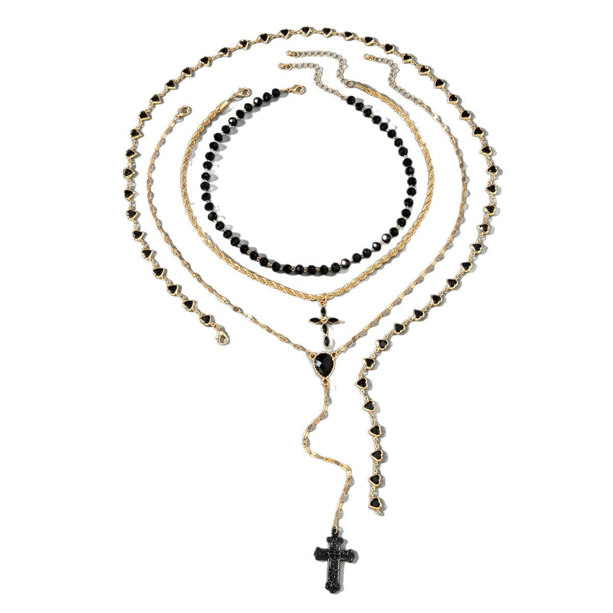 Cross Geometric Diamond Chain Clause Necklace